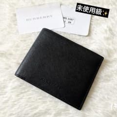 未使用級✨バーバリー 二つ折り財布 サフィアーノレザー ノバチェック ブラック 未使用級✨バーバリー 二つ折り財布 サフィアーノ ノバチェック 型押し