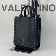 VALENTINO GARAVANI スタッズ　レザー　トートバッグ　ショルダー