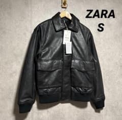 ZARA レザーポケットジャケット 完売商品　ブラックL ZARAザラ本革 ZW COLLECTION レザージャケット (ZARA/レザージャケット