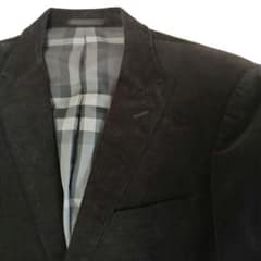 BURBERRY ビジネスジャケット 黒 コーデュロイ - メルカリ