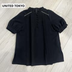 UNITED TOKYO ユナイテッドトウキョウ ペザントギャザーブラウス 黒 