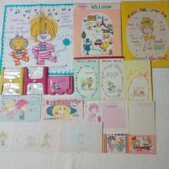 昭和レトロ◆ 亜土ちゃん ハンカチメモ帳 レターセット名刺 まとめ売りのサムネイル