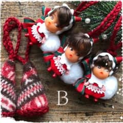昭和レトロ 人形 クリスマスオーナメントセット Bのサムネイル