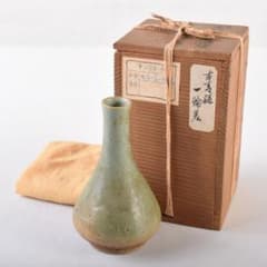 中国　龍泉窯　青磁　一輪挿し　時代箱付　M　R8638 中国 龍泉窯 青磁 一輪挿し 時代箱付 M R8638 - メルカリ