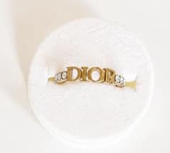 Dior ロゴ ラインストーン リング ゴールド - メルカリ