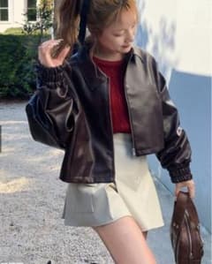 グレイル　レザーショート丈ジャケット　ブラックのサムネイル