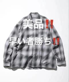 ✨美品✨CAHLUMN オンブレチェックシャツ Lサイズ CAHLUMN マガジンポケット オープンカラーシャツ オンブレチェック