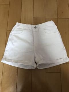 デニムショートパンツ　白　140cmのサムネイル