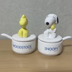 SNOOPY WOODSTOCK 陶器製 ミニポット スプーン付き 2個セット - メルカリ
