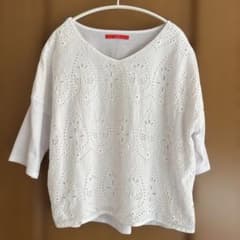 グラニフ　刺繍レース カットソー ホワイトのサムネイル