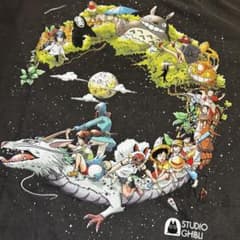 00s 지브리 티셔츠 Mononoke 공주 천과 치히로의 신은 마녀의 택배 XL