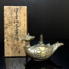 平安 金工師 三世 蔵六 造 鍍金 鳳凰型 置物 平安 金工師 三世 蔵六 造 鍍金 鳳凰型 置物 - メルカリ