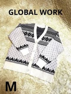 GLOBAL WORK/グローバルワーク Vネックカーディガン白黒 幾何学模様のサムネイル