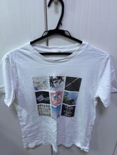 サマーフォトプリント 半袖Tシャツ ホワイトのサムネイル
