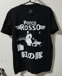 스튜디오 지브리 공식 붉은 돼지 Porco Rosso T 셔츠 블랙 M 해외 공식