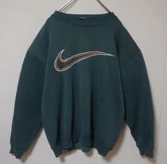 値下げ中！！　激レア 古着 90's ナイキ 刺繍 ロゴ グリーン 銀タグのサムネイル