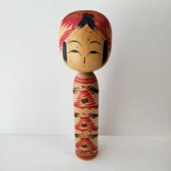 昭和レトロ・民芸品】こけし 三段重ね菊 今野かしく 人形 遠刈田系