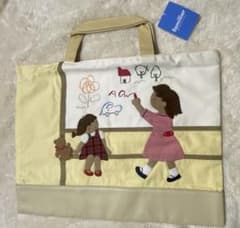 お値下げ☆新品未使用☆ファミリア 限定デニムバッグ赤チェック イエロー ベージュ