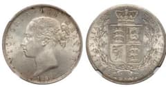 MS63+❗️ヴィクトリア女王 1/2クラウン銀貨 1880年のサムネイル