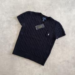 ガールズ　新品　タグ付き　Ralph Lauren ネイビー ニット　半袖 ガールズ 新品 タグ付き Ralph Lauren ネイビー ニット 半袖 - メルカリ