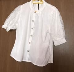 Lutique ホワイト レース袖 ブラウス シャツのサムネイル