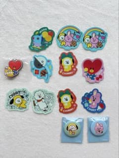 BT21 스티커 키링 캔 배지 세트