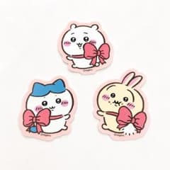 ちいかわ　ダイカットステッカー　ちいかわ&ハチワレ&うさぎ　リボンのサムネイル