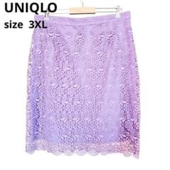 【美品】ユニクロ 総レース 3XL 紫 ラベンダー オンライン限定サイズのサムネイル