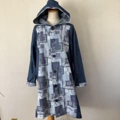D.S.Cデニム風フード付きコート Lサイズのサムネイル