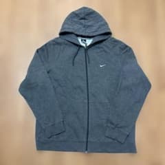 NIKE ナイキ フルジップパーカー スウッシュ刺繍 グレー XLのサムネイル