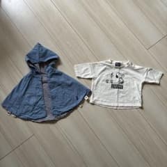 SHIPS ベビー服3点セット　スヌーピーTシャツ　リバーシブルポンチョ　ズボンのサムネイル