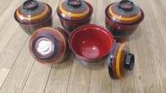 蓋つき煮物椀 5個セット漆塗りのサムネイル