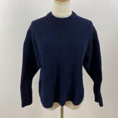 訳有 UNIQLO ユニクロ ウォッシャブルソフトニットクルーセーター S 紺色