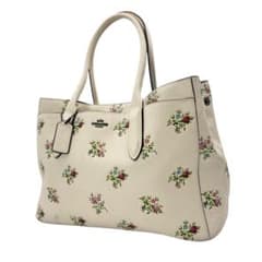 COACH コーチ PVCトートバッグ 花柄 オフホワイト フローラル A4可