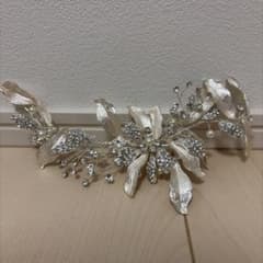 JustMarried プラチナリーフと大粒クリスタルのヘッドドレス H-101のサムネイル