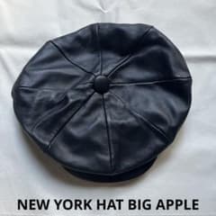 NEW YORK HAT BIG APPLE キャスケット　レザー　ベレー帽 NEW YORK HAT BIG APPLE キャスケット レザー ベレー帽 - メルカリ