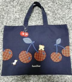 familiar トートバッグ　さくらんぼ柄　廃盤品 familiar トートバッグ さくらんぼ柄 廃盤品 - メルカリ