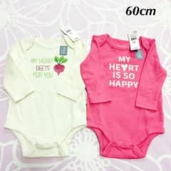 新品／babyGAP 長袖　ロンパース 女の子　ベビー　2点セット　春秋のサムネイル