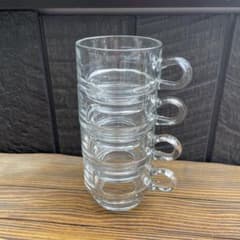 スタッキングガラスマグカップ 4個セット　耐熱性のサムネイル