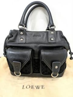 【訳あり美品】LOEWE アナグラムハンドバッグ ブラックのサムネイル
