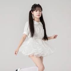 ボリューム パニエ ミニ丈 30cm ホワイト アイドル　ロリッタのサムネイル