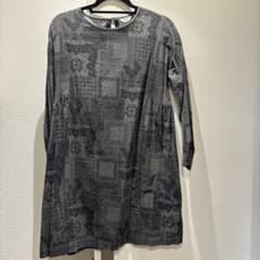 Parkes グレー パターンプリント 長袖チュニックのサムネイル