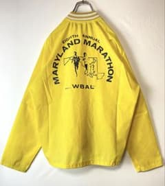 70s USA古着 メリーランドマラソン　ナイロンコーチジャケット L 黄のサムネイル