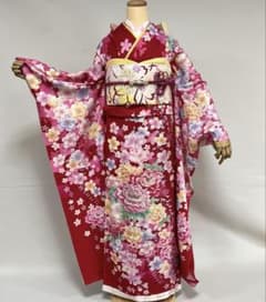 ◉赤ラメ◉牡丹◉桜◉市松◉振袖フルセット - メルカリ