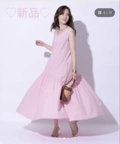 新品♡値下げ Vネックカラーワンピース M アプワイザーリッシェ 6/5