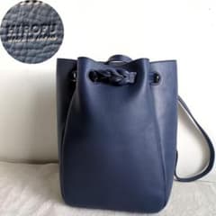 極美品 現行 ヒロフ リュック ロシェ 希少 巾着 レザー ネイビー