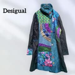 希少デシグアル パッチワーク ロングコート 芸者 和柄 44 派手 刺繍 総