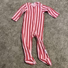 【zuu⭐︎さん専用】First Closet ストライプロンパース 70のサムネイル