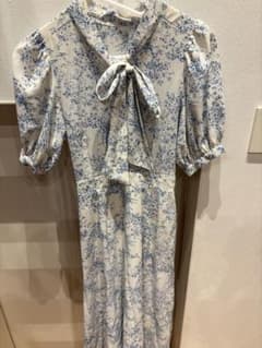 グレイル　花柄リボン付き半袖ロングワンピース　着画ありのサムネイル