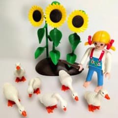 廃盤・完品】プレイモービル 3825 ひまわりと女の子とガチョウ 希少 箱